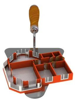 Project of an apartment lying on the trowel Illustration