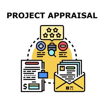 Project appraisal concept identifying potential risks and gains Stock Illustration