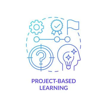 Project based learning blue gradient concept icon Stock Illustration