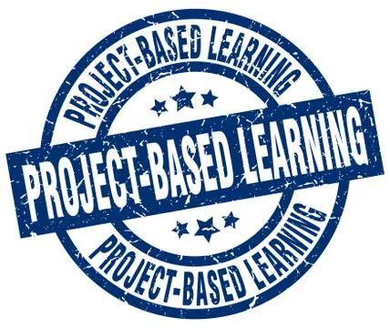 Project-based learning blue round grunge stamp 스톡 일러스트