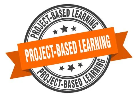 Project-based learning label. project-based learninground band sign. project- 스톡 일러스트
