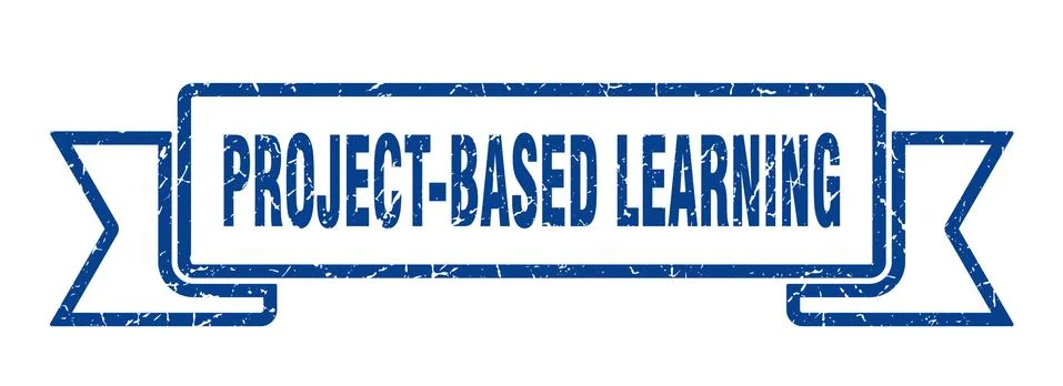 Project-based learning ribbon. project-based learning grunge band sign. proje 스톡 일러스트
