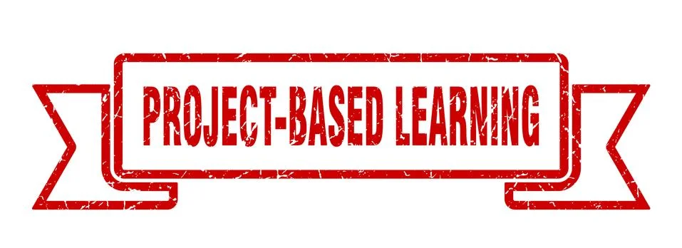 Project-based learning ribbon. project-based learning grunge band sign. proje 스톡 일러스트