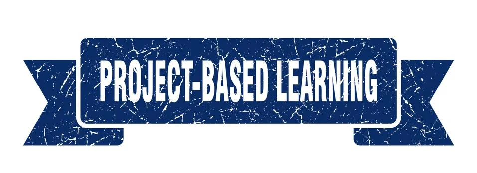 Project-based learning ribbon. project-based learning grunge band sign. proje 스톡 일러스트