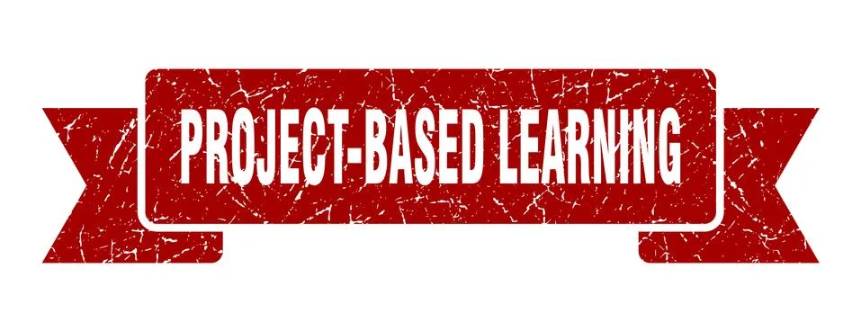Project-based learning ribbon. project-based learning grunge band sign. proje 스톡 일러스트