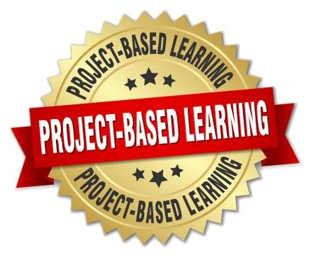 Project-based learning round isolated gold badge 스톡 일러스트