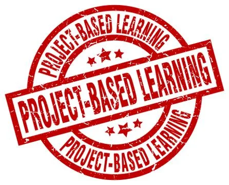 Project-based learning round red grunge stamp 스톡 일러스트