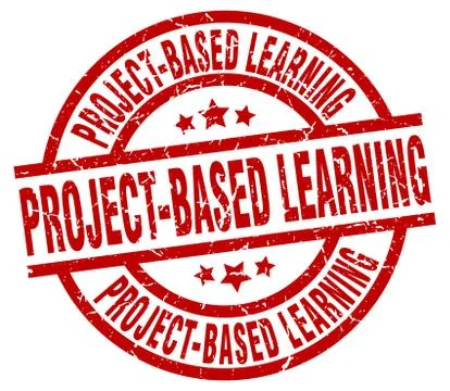 Project-based learning round red grunge stamp 스톡 일러스트