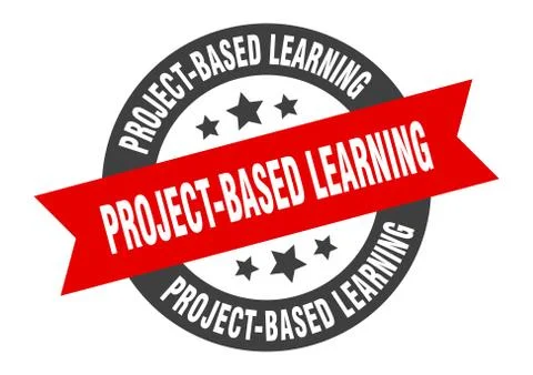 Project-based learning sign. project-based learning round ribbon sticker. pro 스톡 일러스트