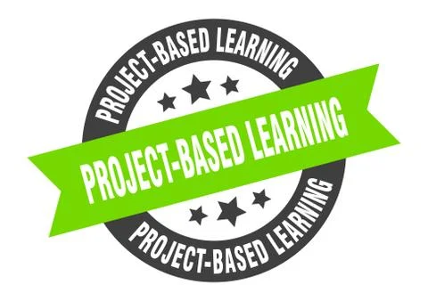 Project-based learning sign. project-based learning round ribbon sticker. pro 스톡 일러스트