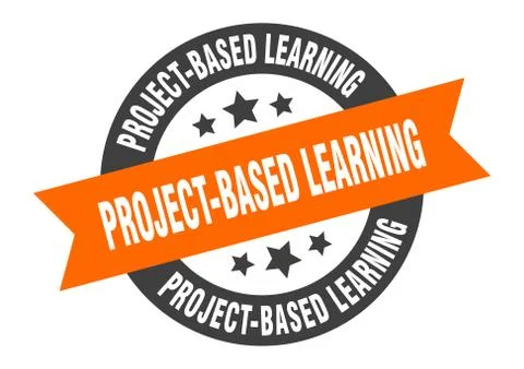Project-based learning sign. project-based learning round ribbon sticker. pro 스톡 일러스트