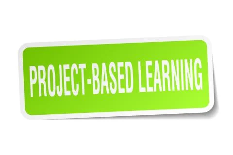 Project-based learning square sticker on white 스톡 일러스트