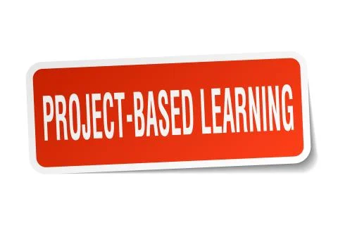Project-based learning square sticker on white 스톡 일러스트