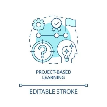 Project based learning turquoise concept icon 스톡 일러스트