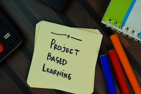 Project Based Learning write on sticky notes isolated on Wooden Table. Stock Photos