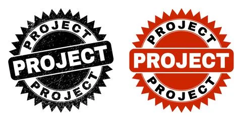 PROJECT Black Rosette Stamp with Unclean Texture イラスト素材