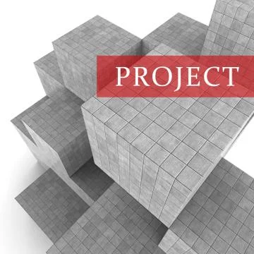 Project Blocks Indicates Mission Plan 3d Rendering Stock Illustration