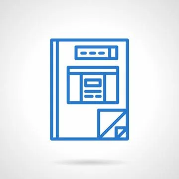 Project book simple line style vector icon Stock Illustration
