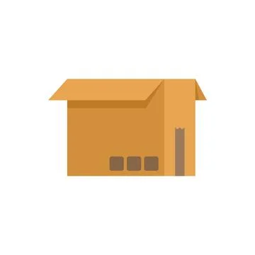 Project box icon flat vector. Storage box Stock Illustration