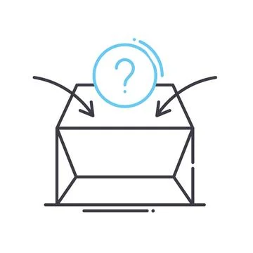 Project box line icon, outline symbol, vector illustration, concept sign Illustrazione stock
