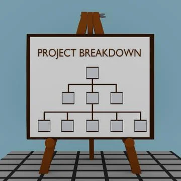PROJECT BREAKDOWN concept Stock Illustration