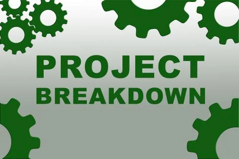 PROJECT BREAKDOWN concept Stock Illustration