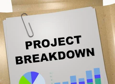 PROJECT BREAKDOWN concept Stock Illustration