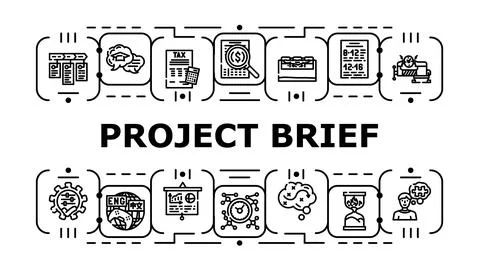 Project brief banner icon vector illustration Stock Illustration