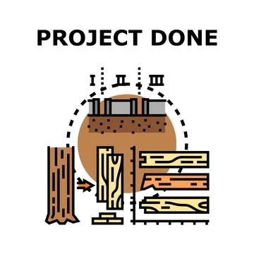 Project building from raw materials development Stock Illustration