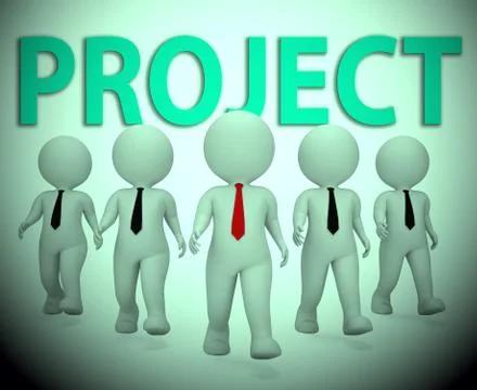 Project Businessmen Indicating Scheme Programme 3d Rendering Stock Illustration