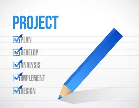 Project check mark list illustration design Illustrazione stock