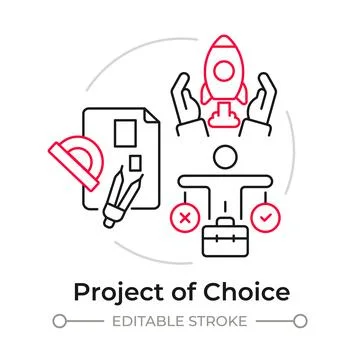 Project of choice duotone line art concept icon Stock-Illustration