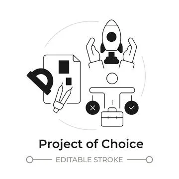 Project of choice modern flat line concept icon Stock Illustration