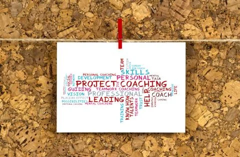 Project coaching word cloud Stock Photos
