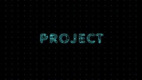 Project, coating, word with a microprocessor circuit texture. The text is filled Stock Footage 105971668