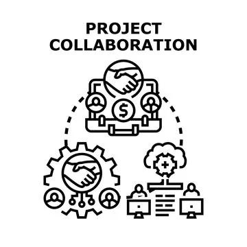 Project collaboration strategy developing business partnership icon Stock Illustration
