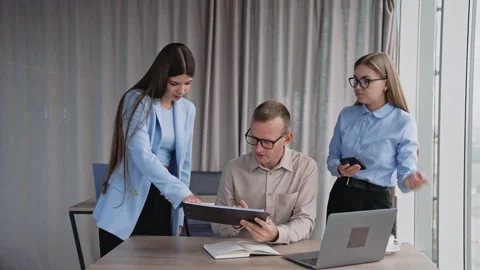 Project colleagues planning together. Stock Footage 221205644