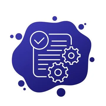 Project complete icon, line vector Stock Illustration