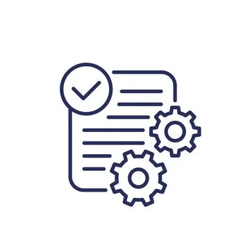 Project complete line icon, vector Illustrazione stock