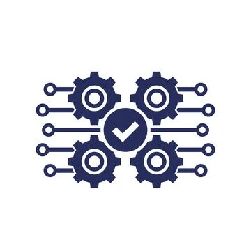Project completion icon on white Illustrazione stock