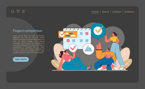 Project Completion in IT project management. Captures the moment of achieving Stock Illustration