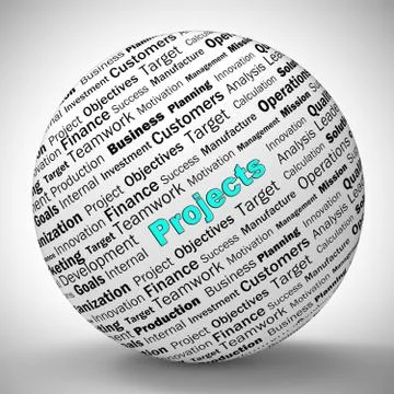 Project concept icon means scheme or plan of engagement - 3d ill Stock Illustration