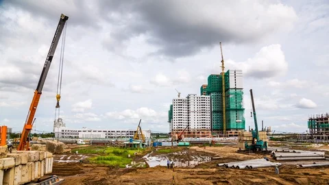 Project construction site in Ho Chi Minh City, Vietnam time lapse Stock Footage 116858211