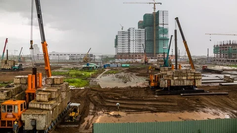 Project construction site in Ho Chi Minh City, Vietnam time lapse 動画素材 116858723