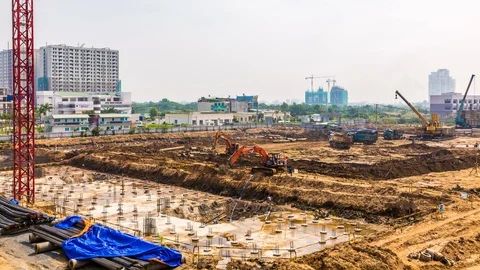 Project construction site in Ho Chi Minh City, Vietnam time lapse Stock Footage 116870172