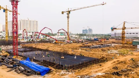Project construction site in Ho Chi Minh City, Vietnam time lapse 動画素材 116871393