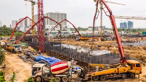 Project construction site in Ho Chi Minh City, Vietnam time lapse Stock Footage 116872308