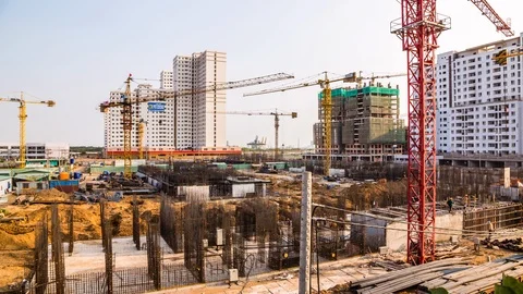 Project construction site in Ho Chi Minh City, Vietnam time lapse 動画素材 116874745