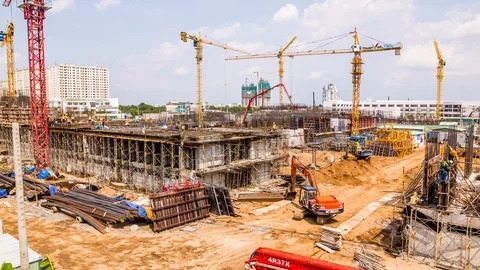 Project construction site in Ho Chi Minh City, Vietnam time lapse 库存影片 116876407