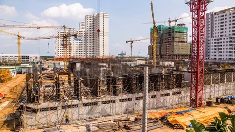 Project construction site in Ho Chi Minh City, Vietnam time lapse Stock Footage 116876410